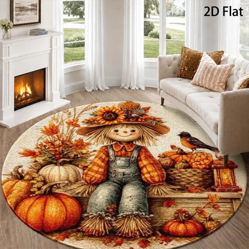 Commercial Printing & Graphics - Schattig ronde vloerkleed met herfstmotief, met