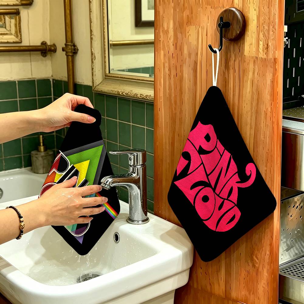 Commercial Printing Icon - Iconische rockband P-Pink Floyd polyester-katoenen handdoek