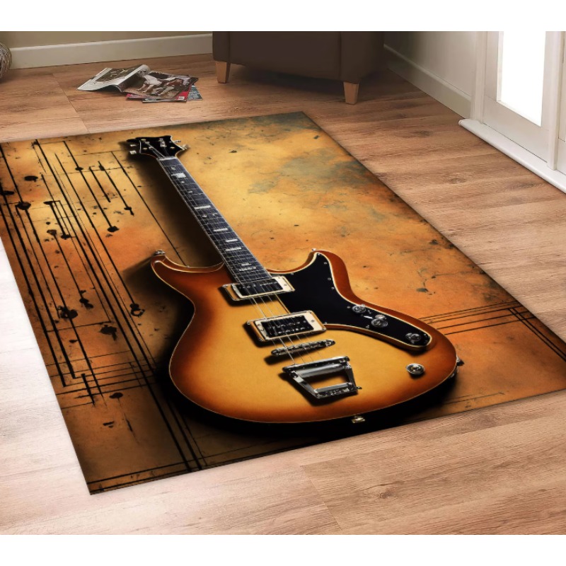 Gitaarprint muziekthema tapijt - Commercial Printing Icon recensie en prijs